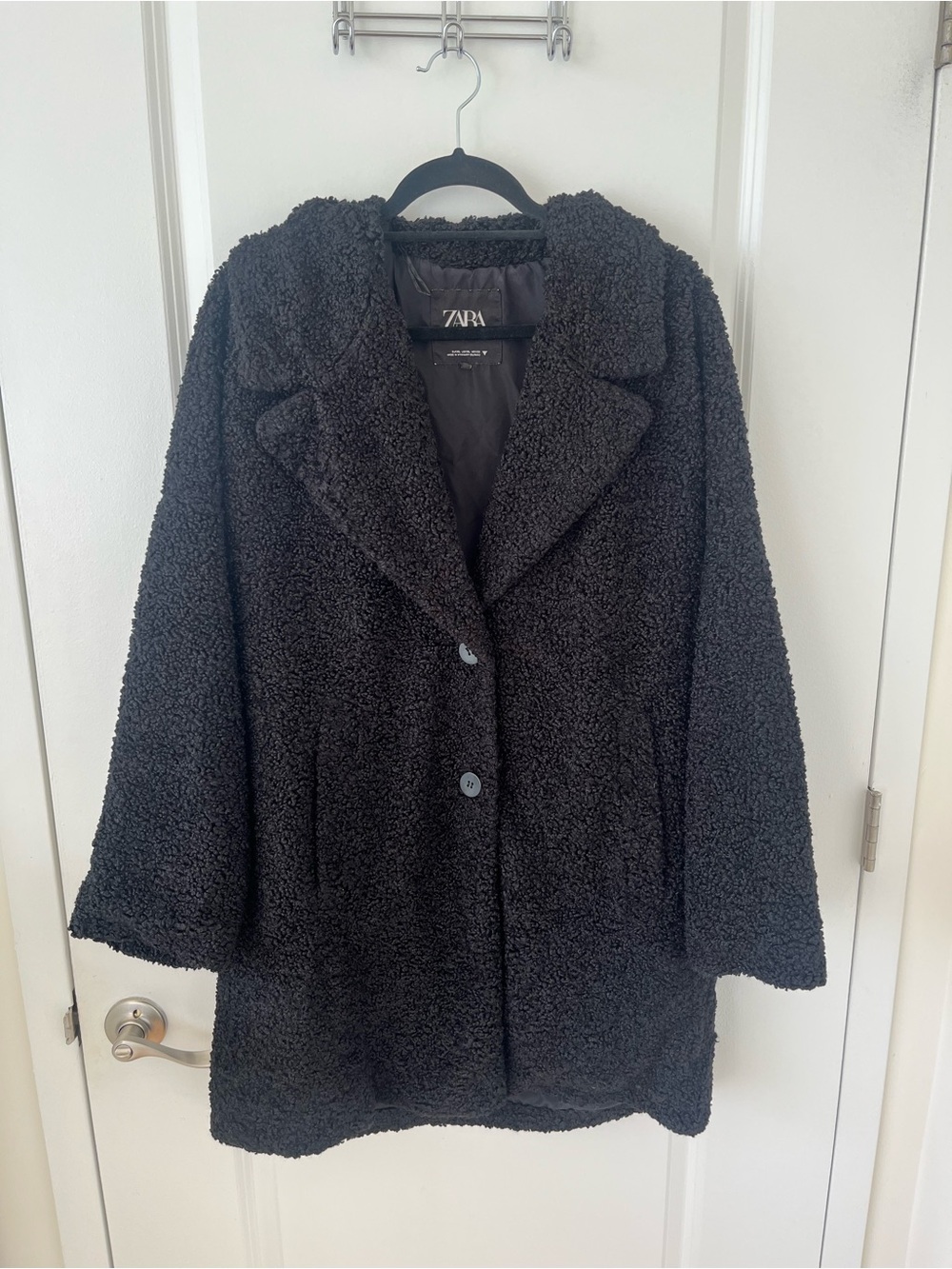 Zara Black Teddy Faux-Shearling Jacket